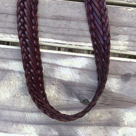 Nautica Braided Leather Belt Dark Brown L 36/90 - Picture 5 of 6